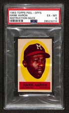 1963 Topps Peel-Offs #1 Hank Aaron HOF  PSA 6 EXMT C104609