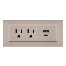 Legrand RDZCNI radiant Furniture Power Center with USB, Recessed Power Strip,