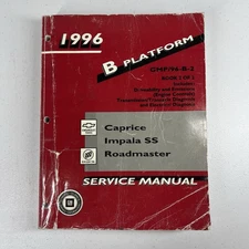 1996 Chevy B-Platform Caprice Impala SS Roadmaster Service Manual Book 2 of 2