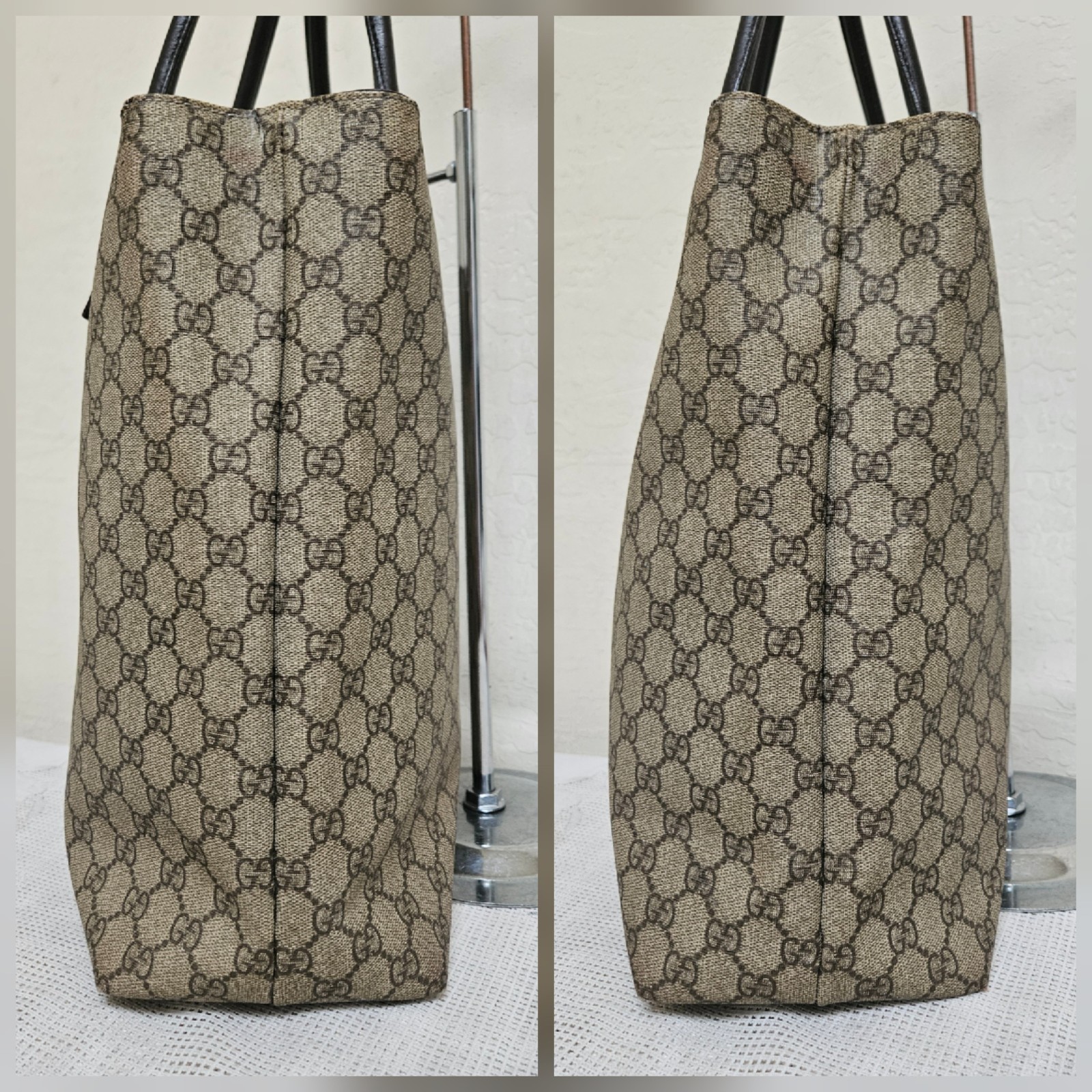 GUCCI GG Coated Canvas Handbag Tote Bag AUTHENTIC thumbnail 7