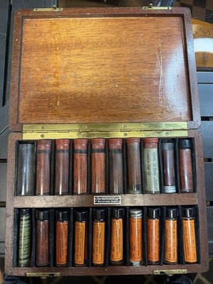 Van Keuren Thread Measuring Wire Library   60° HSS   Mahogany Case   VTG