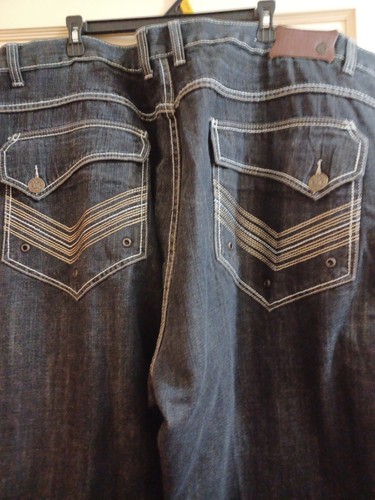 Vtg Knockout Jeans Mens 56x33 Easy Fit Y2K Baggy Hip Hop Rap Skater Flap Pockets - Picture 14 of 14