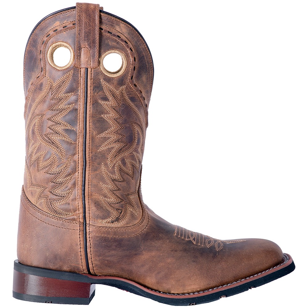 Laredo Kane Embroidered Square Toe Pull On Cowboy Mens Brown Casual Boots 7812 31190₽