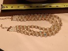 Vintage Graduated Iridescent Three Strand Champagne Bicone Crystal Bead Necklace — photo 6