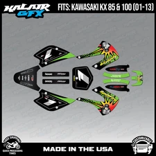 Kalair GFX Graphics Kit for Kawasaki KX85 KX100 (2001-2013) Lancaster - Green