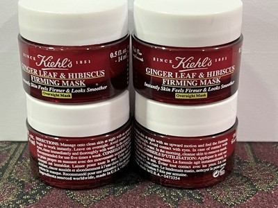 Kiehl's Ginger Leaf & Hibiscus Firming Mask 0.5 oz 14 ml  TRAVEL SIZE (4 Pack)