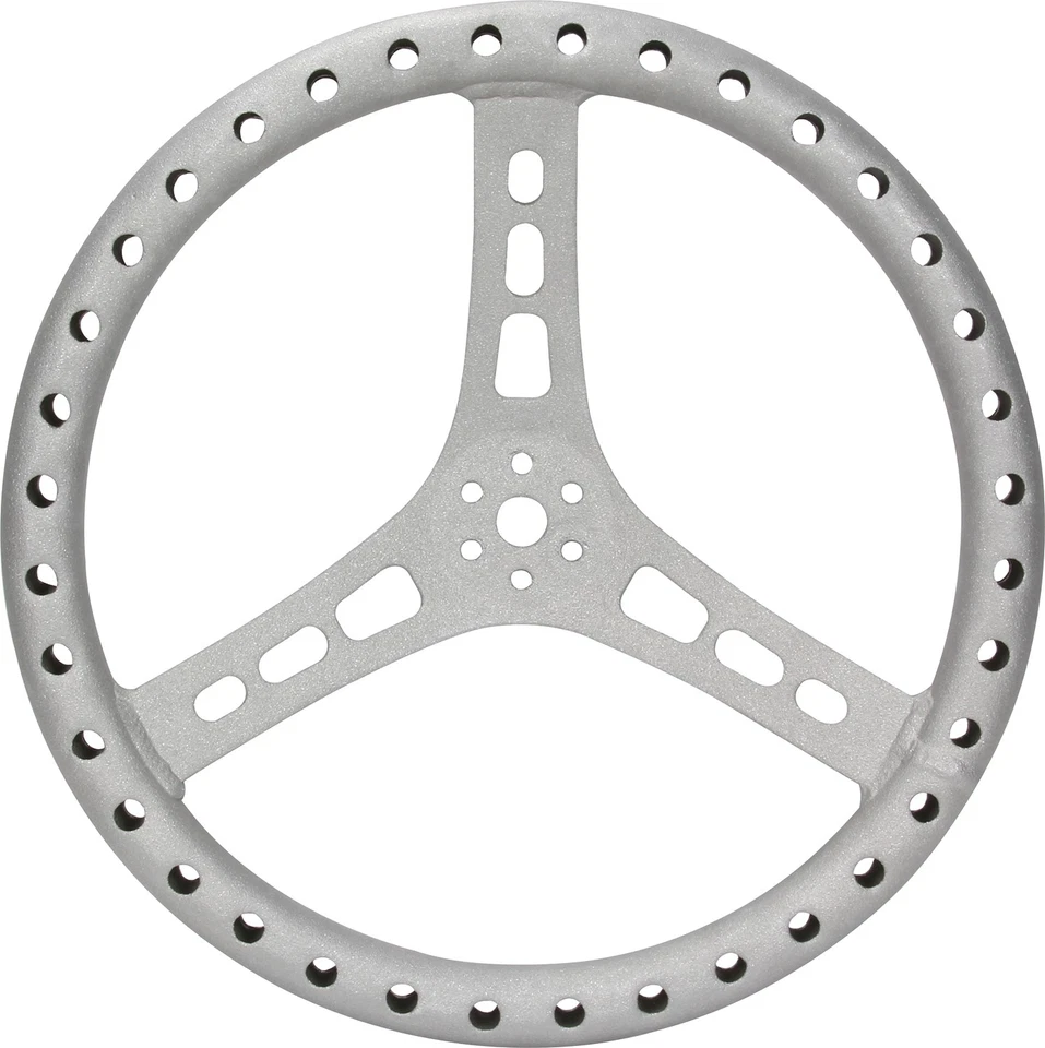 Quickcar 68-005, One Natural Aluminum 15In Steering Wheel L/W Aluminum Raw Perfo - Image 2 of 4
