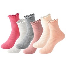 6 Pairs Ruffle Socks Woman Cute Frilly Ankle Socks for women girls US, Numeri...