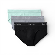 Calvin Klein Mens Icon Cotton Stretch Hip Briefs 3-Pack Infinity Bond NB4388 NEW