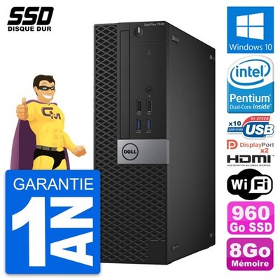 PC Dell Optiplex 7040 SFF Intel G4400 RAM 8Go SSD 960Go HDMI Windows 10 Wifi