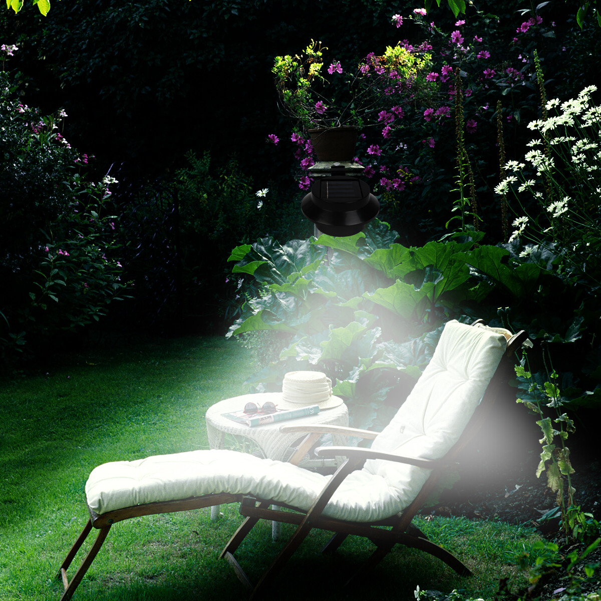 Solar Powered Gutter Lights Black LED Outdoor Garden Fence Wall Roof 8