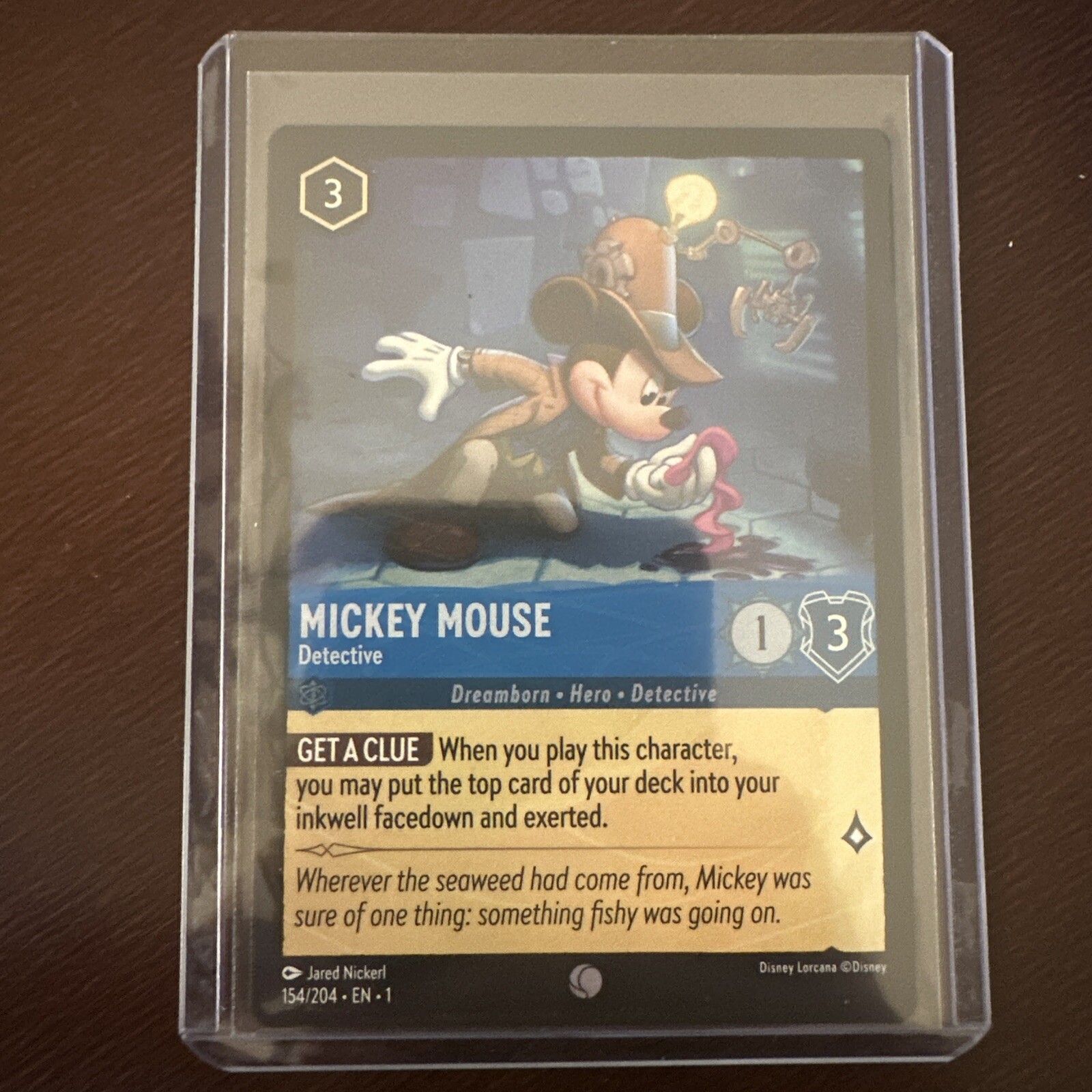 Mickey Mouse, Detective Foil - EN1 154 - NM - Disney Lorcana TCG