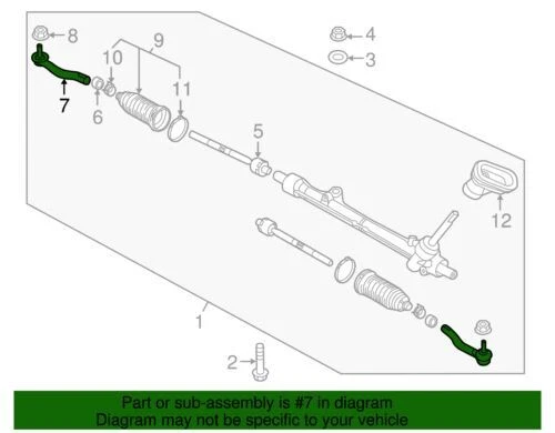 Подлинный Nissan 2012-2019 Versa Note конец рулевого троса наружный левый D8640-1HK0A - Изображение 2 из 2