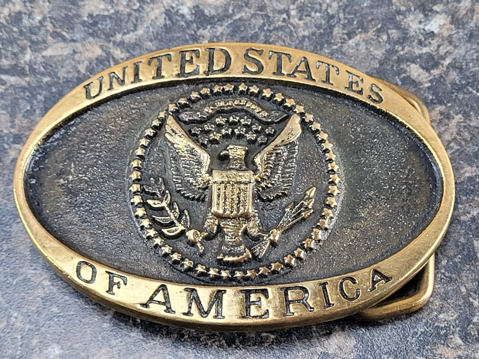 Vintage Heritage Solid Brass United States Of America Eagle Belt Buckle - BB2