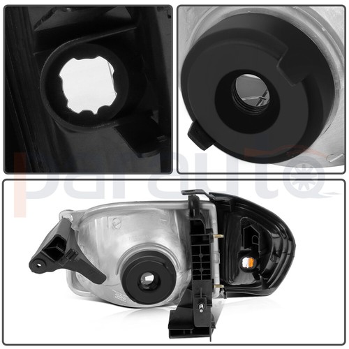Fits 2001-2004 Toyota Tacoma Black Housing Headlights Assembly+Bumper Light Pair - Picture 5 of 7