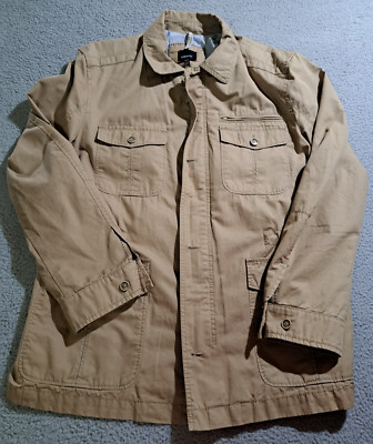 Cortefiel Men`s Beige Long Sleeve Collared Jacket / Size XXL