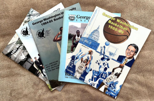 Lot of 5 1980s George Washington U GWU Colonials Men's Basketball Media Guides