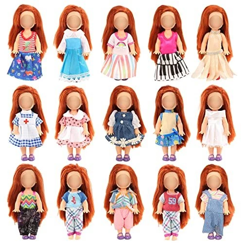 6pcs 4 inch Doll Clothes Fashion Dresses Outfit for 4 inch Doll 5