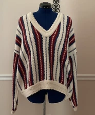 Vintage Carolina Colours Stripe Cotton Sweater Size 2XL