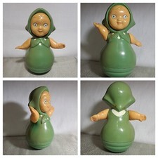 1960s Vtg Soviet Russian Toy Nevalyashka Celluloid Tumbler Doll Mashenka app. 7"
