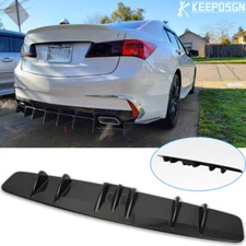 For 2018-2020 Acura TLX Rear Lip Bumper Diffuser Shark Fin 7 Wing Spoiler Gloss