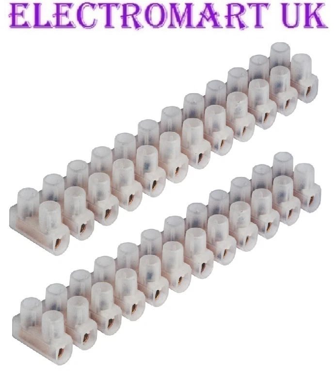 ELECTROMART 2 X 12 WAY 3A 3 AMP STRIP CONNECTOR ELECTRICAL WIRE TERMINAL CHOC BLOCK