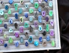 Multi Window Druzy Gemstone 925 Sterling Silver Plated Handmade Prong Rings Lot