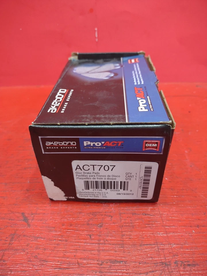 Pastillas de freno delanteras OEM Akebono Pro-ACT707 para Toyota Avalon 1997-2004, Lexus ES300 Foto 4 de 4