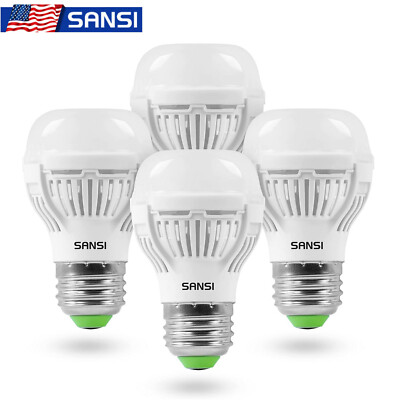 4 PACK SANSI LED Light Bulbs 9W=60W 2700K-5000K Cool White A15 E26 Home Lamp