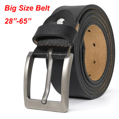 2024 New Mens Genuine Leather Simple Pin Buckle Belt Large Big Size 105cm  -170cm