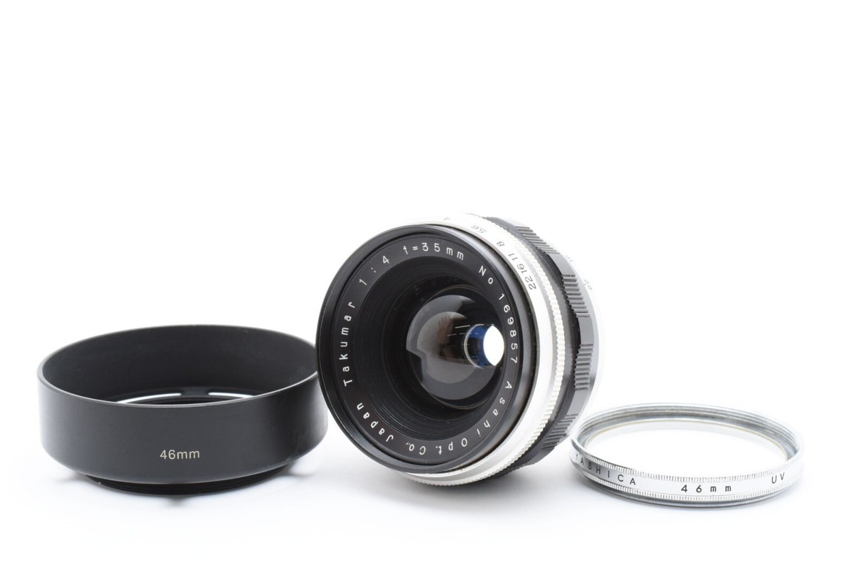 ◎希少 美品 旭光学◎ Takumar 35mm F4 Y091 MINT+ w/ Hood 】 Asahi Pentax Takumar 35mm f4 Lens M42 Mount