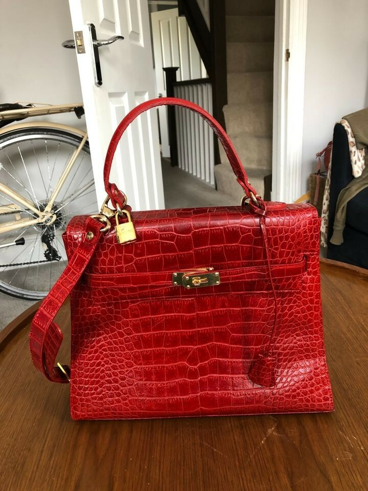 FRANCESCO ROGANI ケリーバッグ　赤 Francesco Rogani luxury italian red bag - leather | eBay