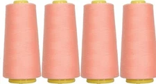 4 BIG CONES DARK PEACH SERGER SEWING THREAD 2750 YD TEX 27 40S/2 - THREADART