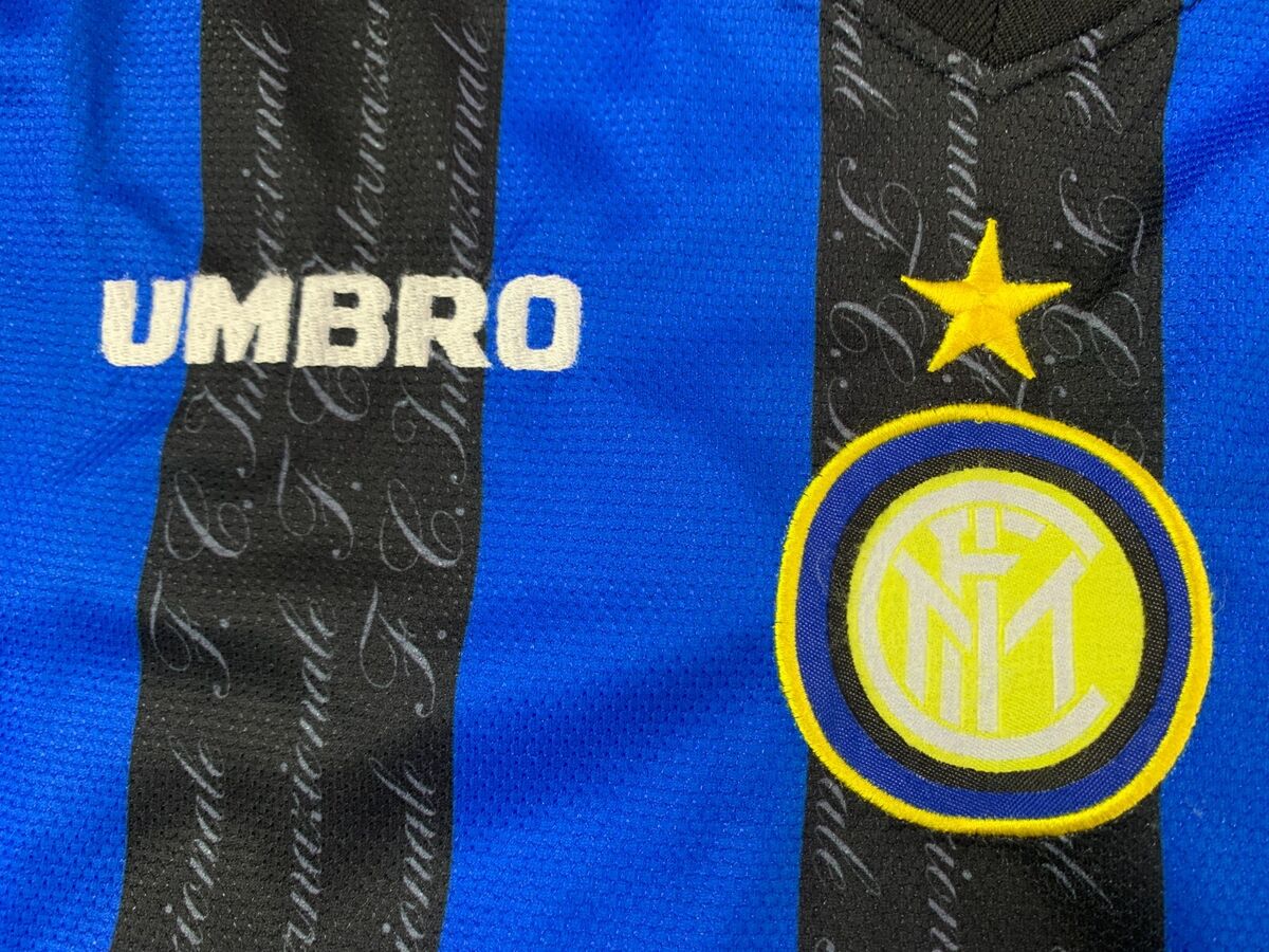 INTER MILAN 1997/1998 VINTAGE FOOTBALL SHIRT JERSEY HOME INTER MILAN 1997/1998 VINTAGE FOOTBALL SHIRT JERSEY HOME