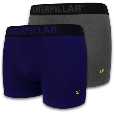 CAT CATERPILLAR Herren Boxer Shorts M L XL 2-3XL Blau Grau Retro Short Unterhose