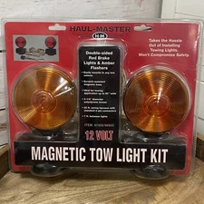 Haul Master Magnetic Tow Light Kit 12V Red Brake Amber Flashers Double Sided NEW
