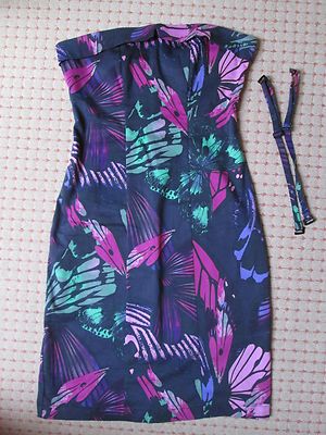 Cocktail Kleid Gr 36 / S Abendkleid 3suisses Bandeau Kleid schwarz bunt Größe 36