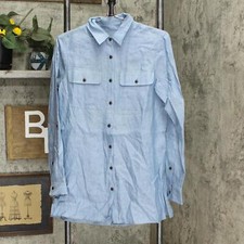 Lands' End Linen Button Front Utility Tunic Top 516607-Sample XS XS Tall