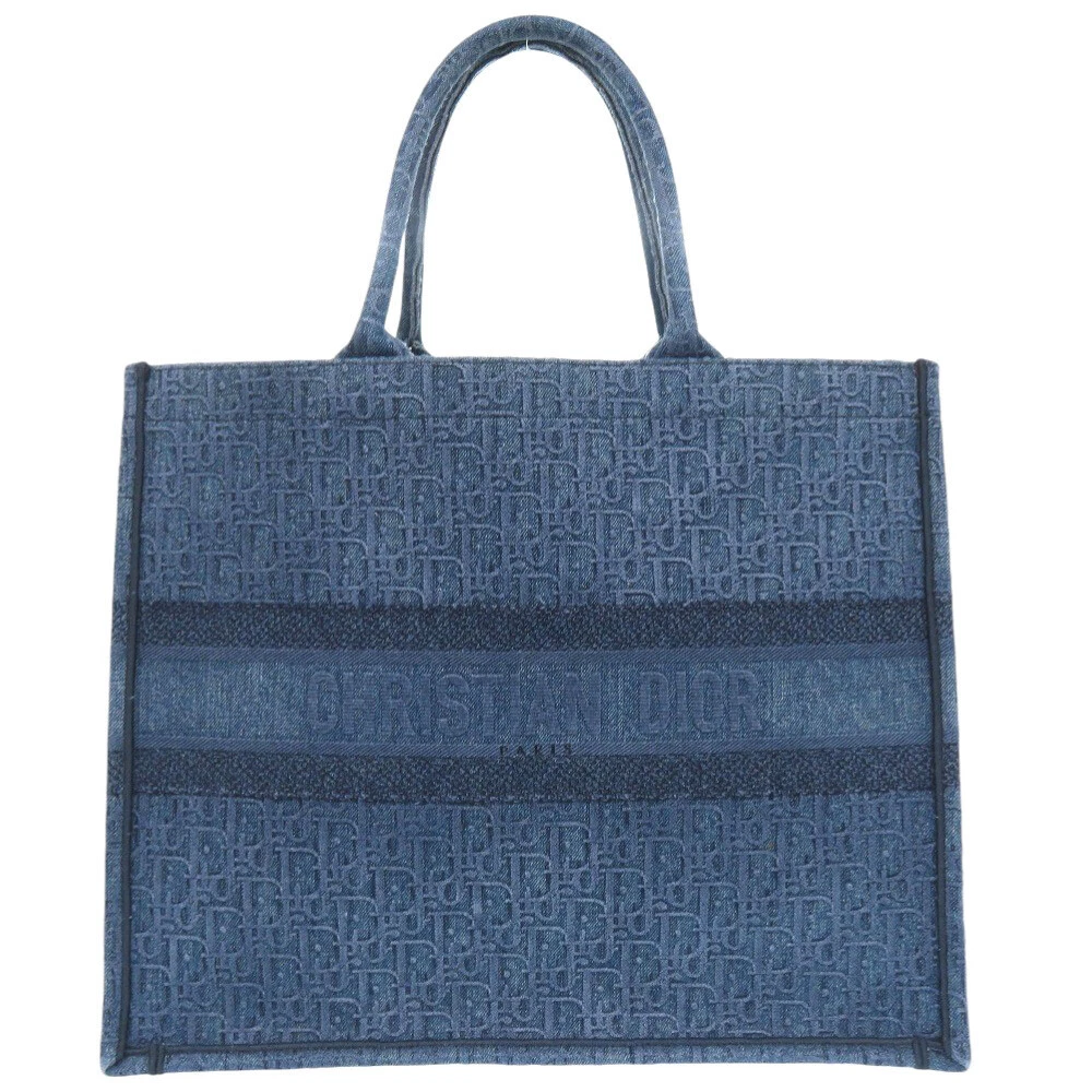 AUTHENTIQUE grand sac fourre tout Christian Dior M1286ZWAL livre oblique bleu denim