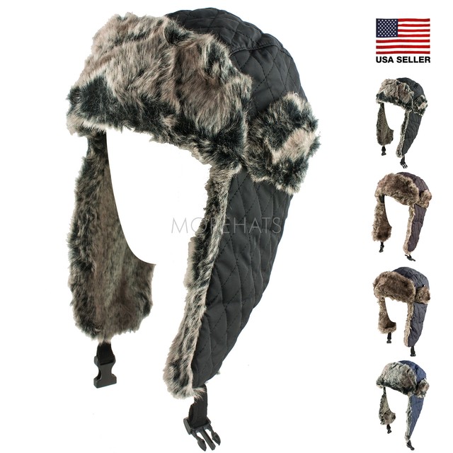 mens fur bobble hat