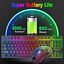 thumbnail 8  - Wireless Gaming Keyboard and Mouse Rainbow Backlit Rechargeable Mechanical Feel
