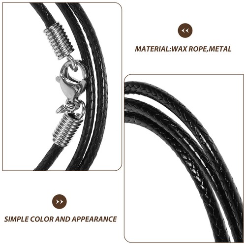 Black Necklace Cords Jewelry Making Findings Supplies Rope Men Necklaces Chains - Bild 7 von 12