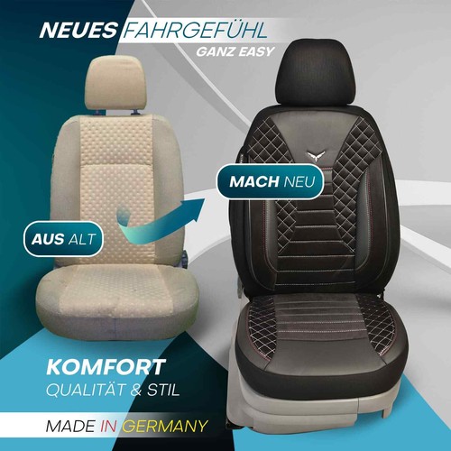 Fundas de asiento de coche Prime adecuadas para Skoda Kodiaq desde 2016 en blanco y negro JOLT808 - Imagen 6 de 10