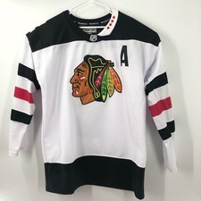 Chicago Blackhawks Duncan Keith 2 Reebok Mens T-Shirt White Black Color Block L