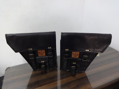 Saddle Bag Motorcycle made By JMB 2 Side Pouch Black Leather Bags Panniers