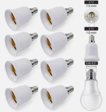 5-20Pcs Light Bulb Socket Adapter E12 to E26/E27 Base Chandelier Converter Lamp