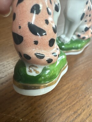 【まーちゃんさま】vintage figure ୨୧ * グリーンの瞳のブタさん 2 Antique Chelsea Samson Gold Anchor Porcelain Spotted Cat
