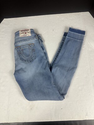 True Religion Womens Jeans Super Skinny Let-out Hem Spring Daze 200102 Sz 24