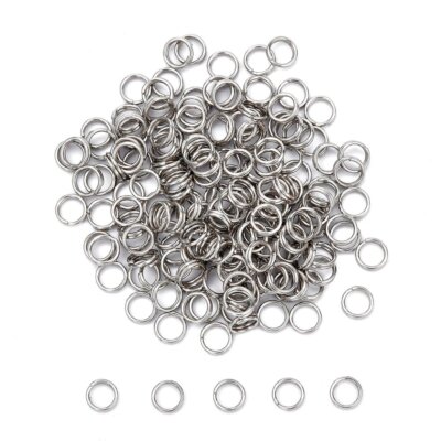 160 Stck. Doppelschlaufen Edelstahl Biegeringe 5 x 1,2 mm Schmuckzubehör