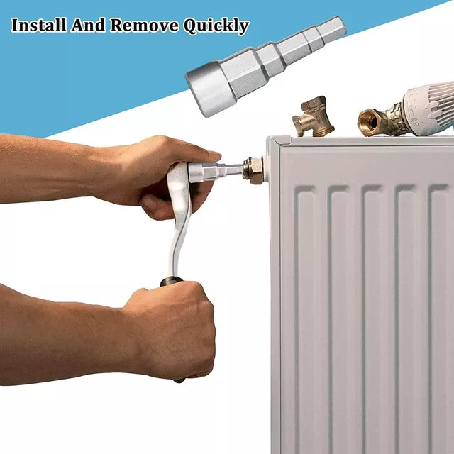 Universal Radiator Spud Wrench 1/2" Radiator Valve Key Spanner 5 Step Wrench - Image 4 of 4